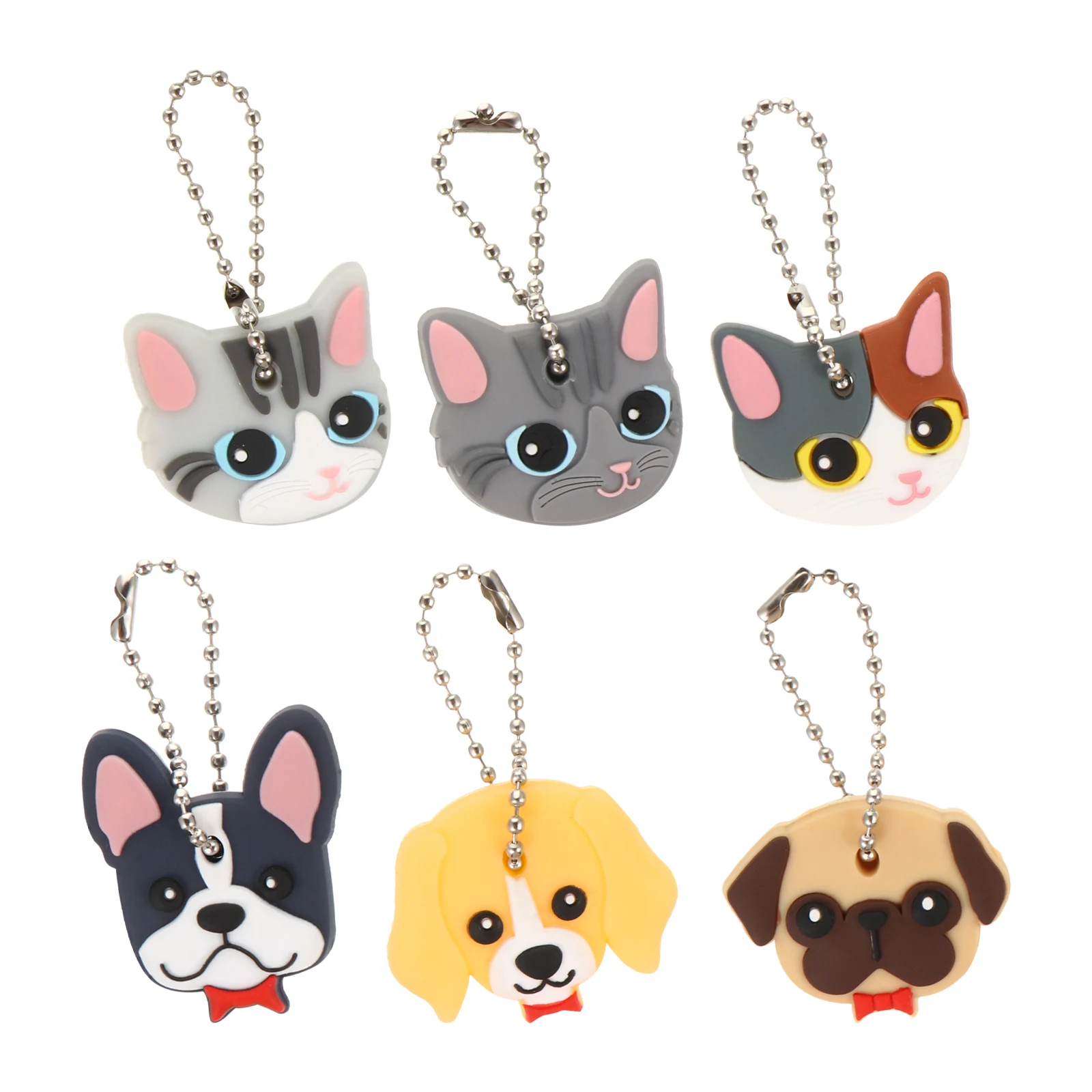 

6 Pcs Cartoon Covers Keychain Key Identifier Key Sleeve House Keys Cover Marker Lovely Pet Fits Most Time Saver Cute Plastic