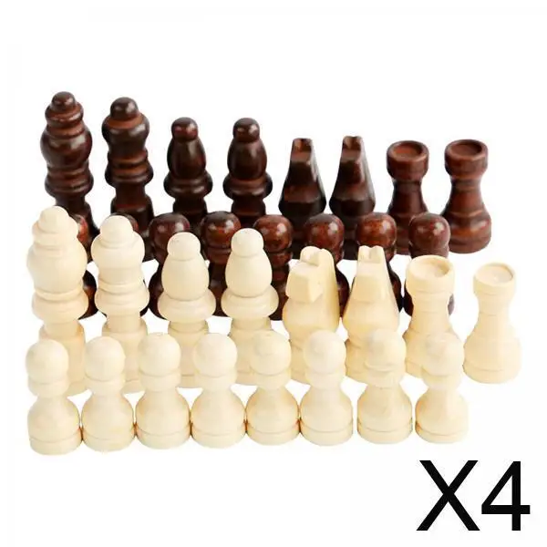 

4x32x Chess Pieces Figurine Pieces for Chess Board Games 1-2 Players Beginners S