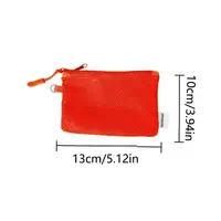 Mesh Cosmetic Bag Portable Mesh Storage Pouch with Zipper Lightweight Sundries Storage Bag Multi-purpose Square Coin Purse 6