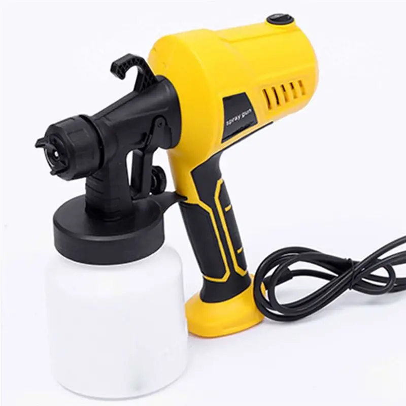HLZS-1 Piece 800Ml Spraying Electric Spray Power Tools Yellow Plastic Flow Control Airbrush Spray Tool EU Plug