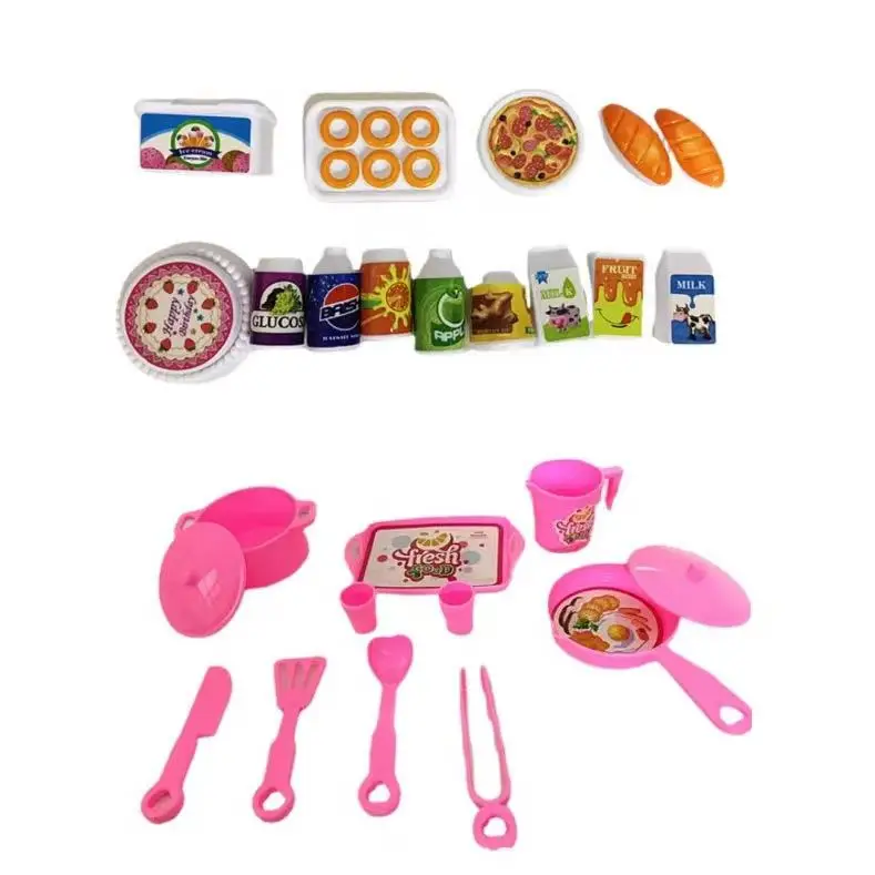 

25 шт./лот, миниатюрная кухонная утварь для кукольного домика, аксессуары для кукол, игрушки для детей, подарок