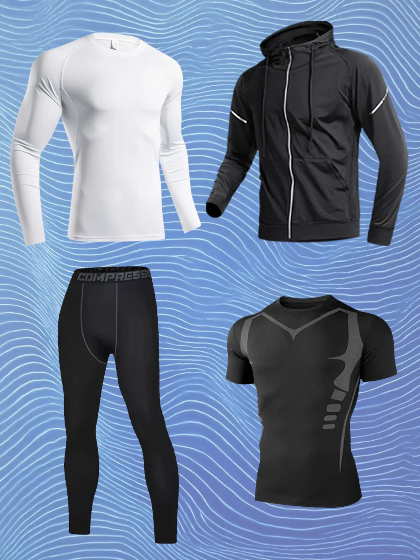 

Quick-drying sports suit men's running wear, 2025 new autumn and winter breathable men's casual wear