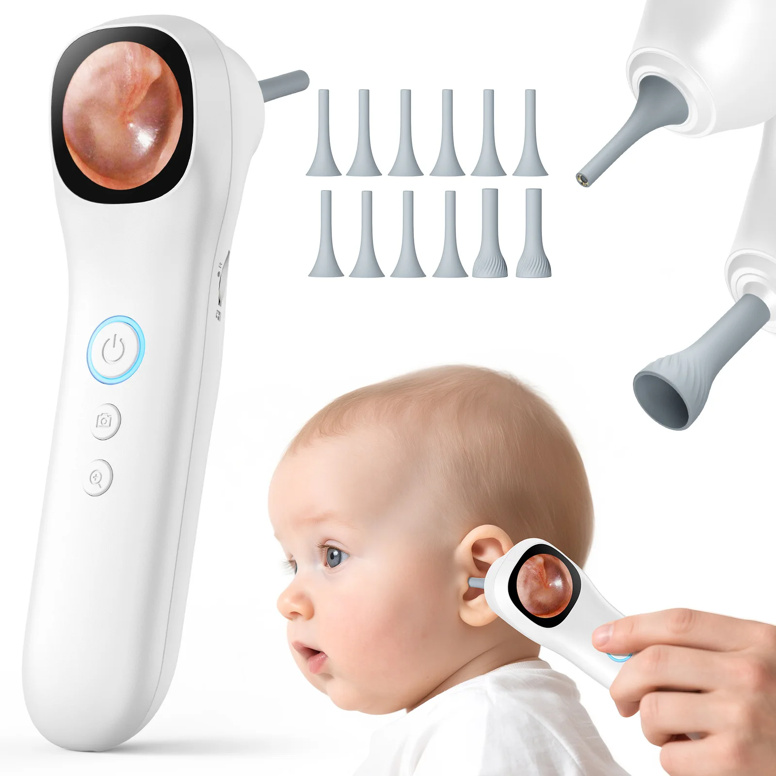 WIFI Electric Ear Canal Endoscope with Animal Earmuffs Small Animal Pet Cat Dog Smart Home