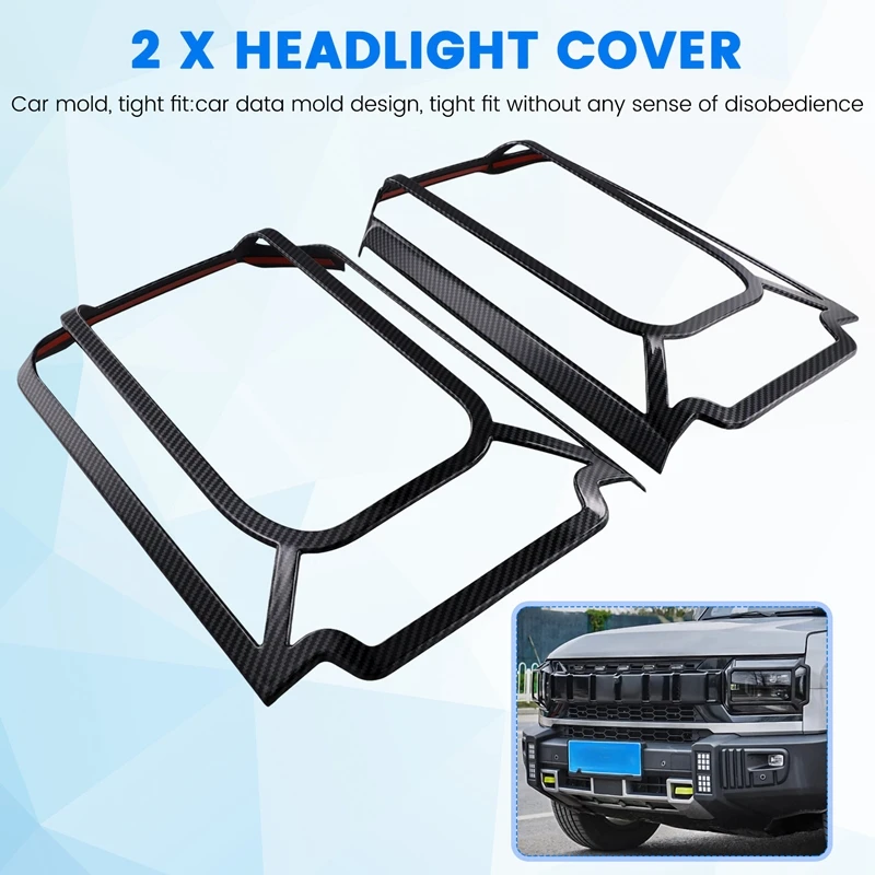 Car Front Daytime Running Light Decorative Frame Headlight Cover Fit For JETOUR Traveler T2 2023-2024