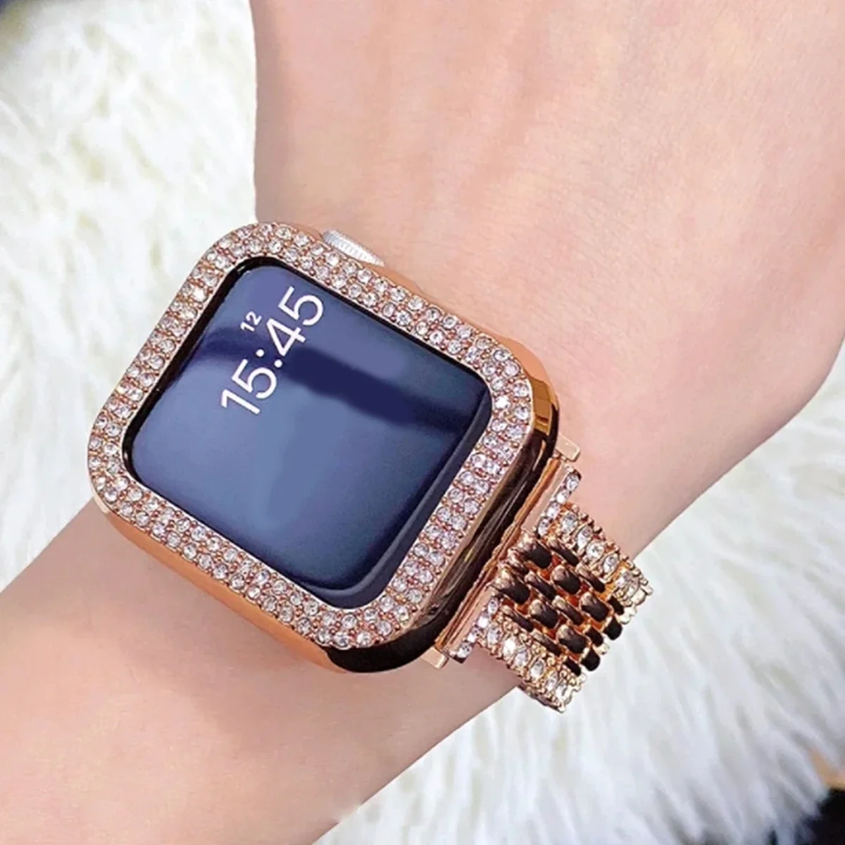 Sparkling Bling Crystal Stainless Steel Strap for Apple Watch Ultra Band 49mm 42/38mm Bracelet IWatch Series 987SE6 54 WatchBand