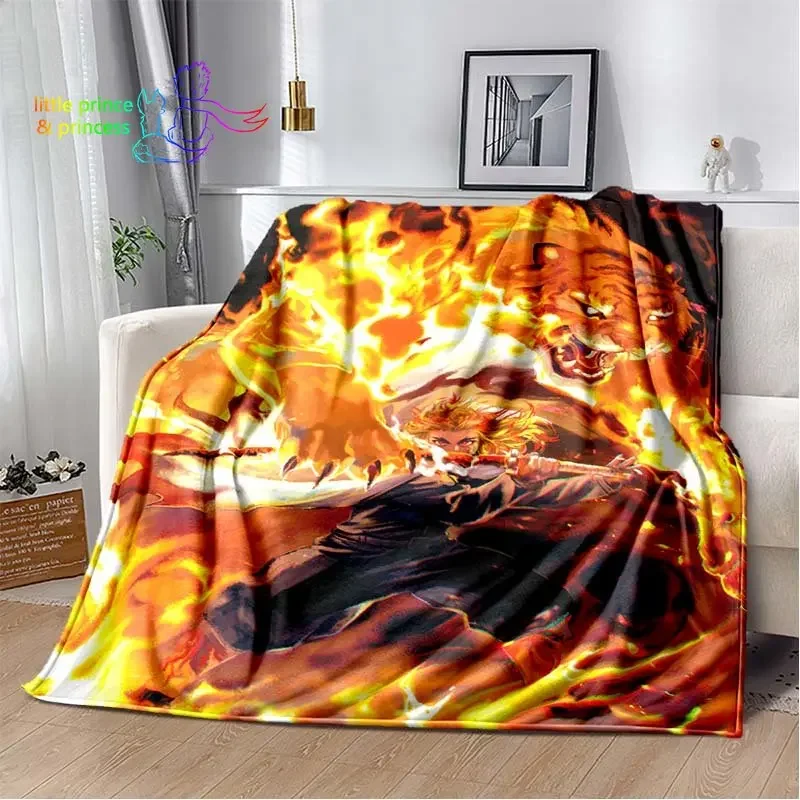 Rengoku Kyoujurou Demon Slayer Character Anime Blanket Lightweight Comfortable Soft Breathable Ultra Warm Blanket Bedding Travel