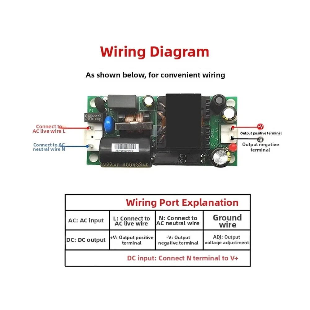 24W AC DC Power Module 5V 4A Output for Industrial Control Devices 85-264VAC Input Overvoltage Short Circuit Protection