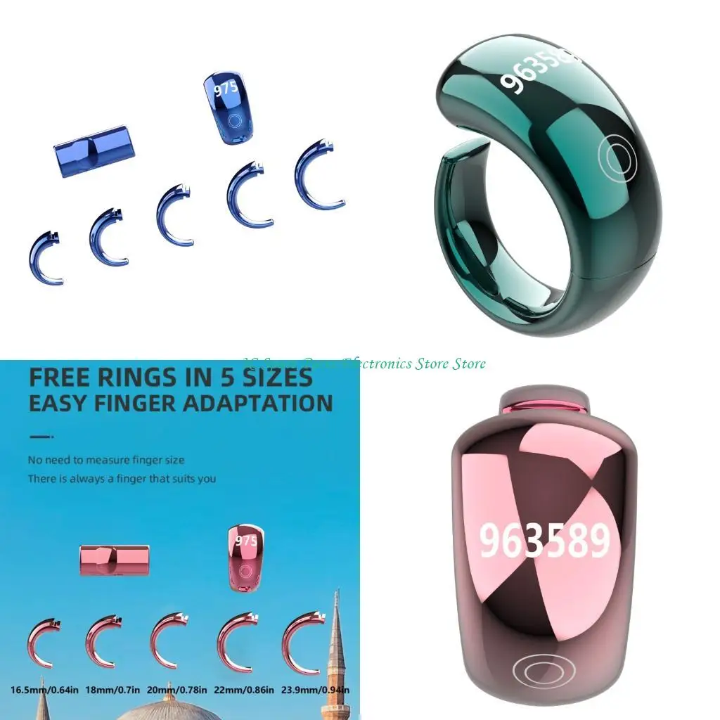 

SZ Electronic Prayer Counter Rings With 5 Replaceable Rings Fitness Tracking APP Synchronization Waterproof Design Daily