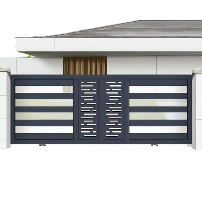 Electric Estate Gate  Aluminum Sliding Driveway Entrance Automatic Security Outdoor