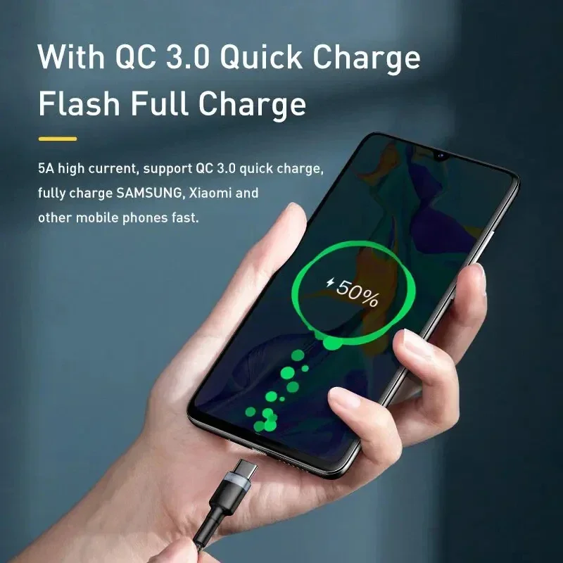 120W 0.25m/1m/1.5m/2m Fast Charging Data Cable Dual Type-C Ports Braided Charging Cable Mobile Phone Accessories for Samsung