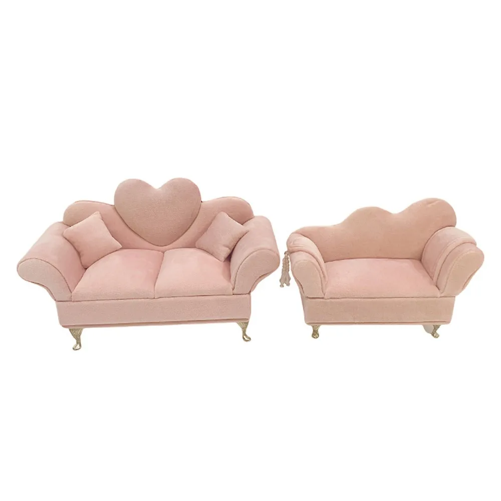 صندوق مجوهرات على شكل أريكة مخملية هولندية، سوار أنيق، أقراط أريكة صغيرة، حامل عرض مع مرآة، أثاث منزلي وردي #3