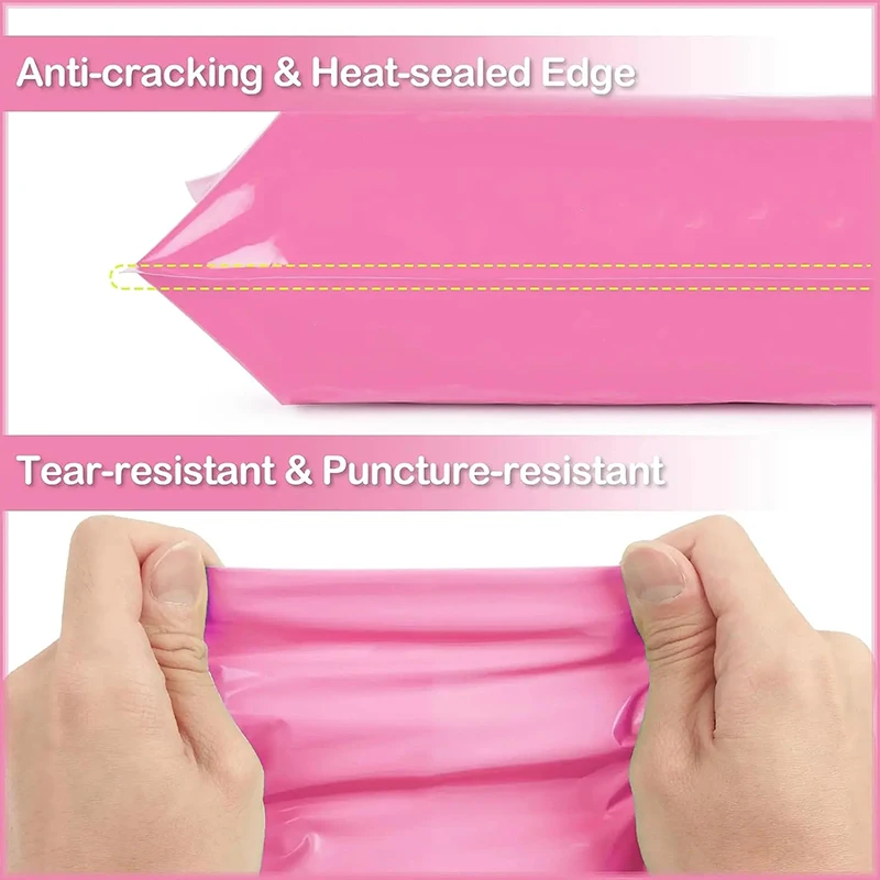 50 Pcs Pink Self-seal Adhesive Courier Bags Storage Bags Plastic Poly Envelope Mailer Postal Shipping Mailing Bags