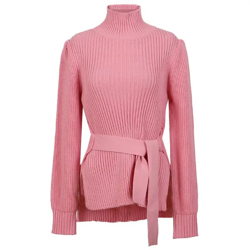 Autumn and Winter Fashion New Women's Elegant Knitted Design High-end Korean Version Sweater Waist Warm Pullover  Jumper
