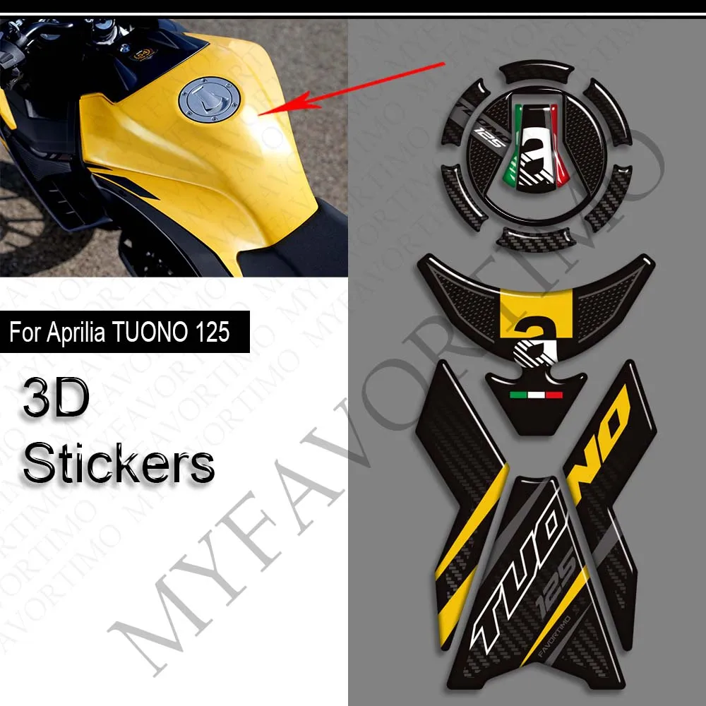 

For Aprilia TUONO 125 Motorcycle Tank Pad TankPad Cap Bike Grips Gas Fuel Oil Kit Knee Protection 3D Stickers Decals Protection