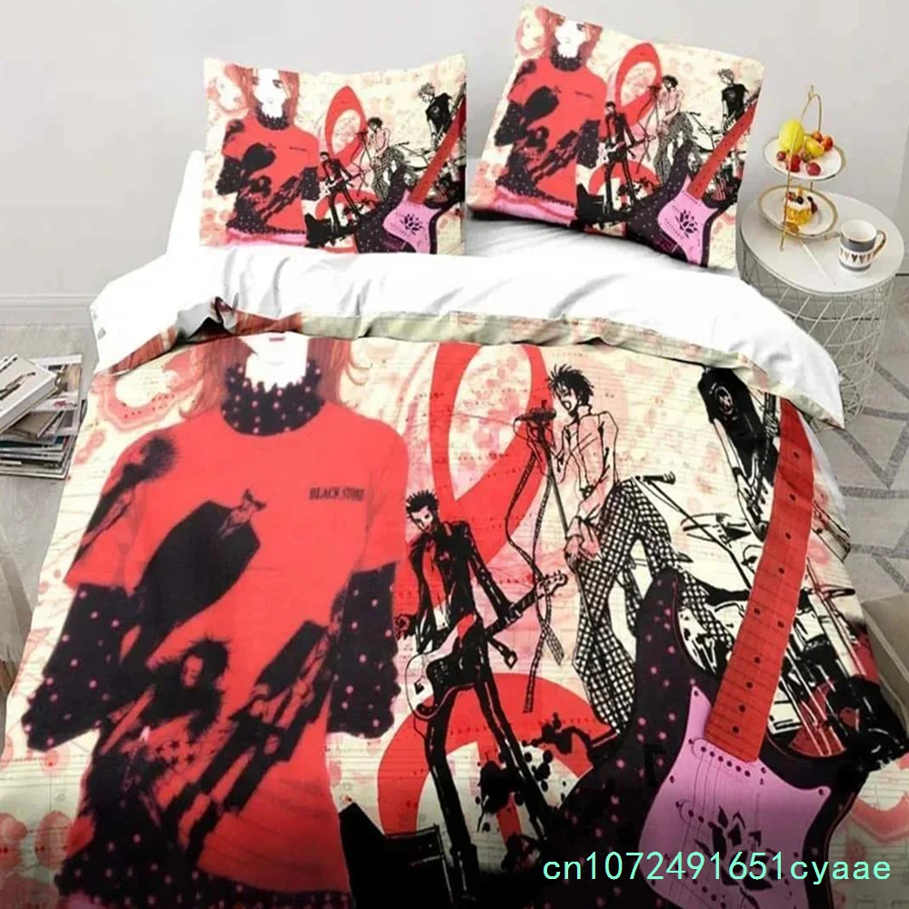 3D Print Cartoons Black Stone NANA Manga Printed Bed Set Duvet Cover Pillowcase Bedding Set Linen Sheet Quilt Cover Queen Size