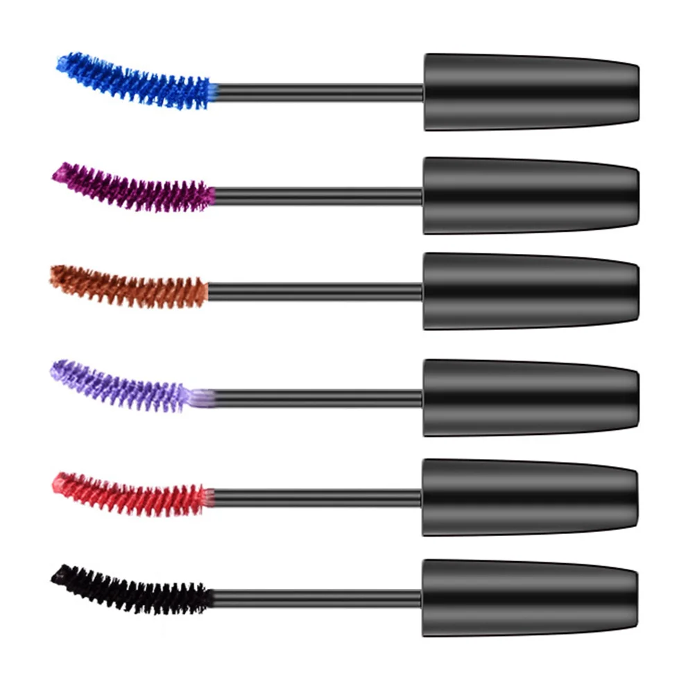 6개입 컬러풀 방수 속눈썹 강화제 메이크업 마스카라 크림, 선명하고 볼륨감 있는 속눈썹을 위한 초미세 포뮬러