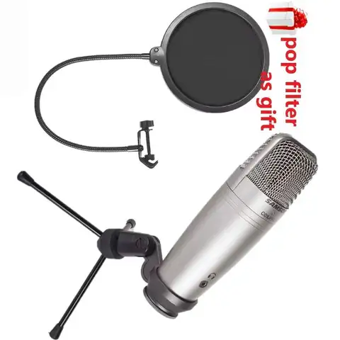 Samson C01U Pro with pop filter USB studio condenser microphone real-time monitoring large diaphragm condenser microphone