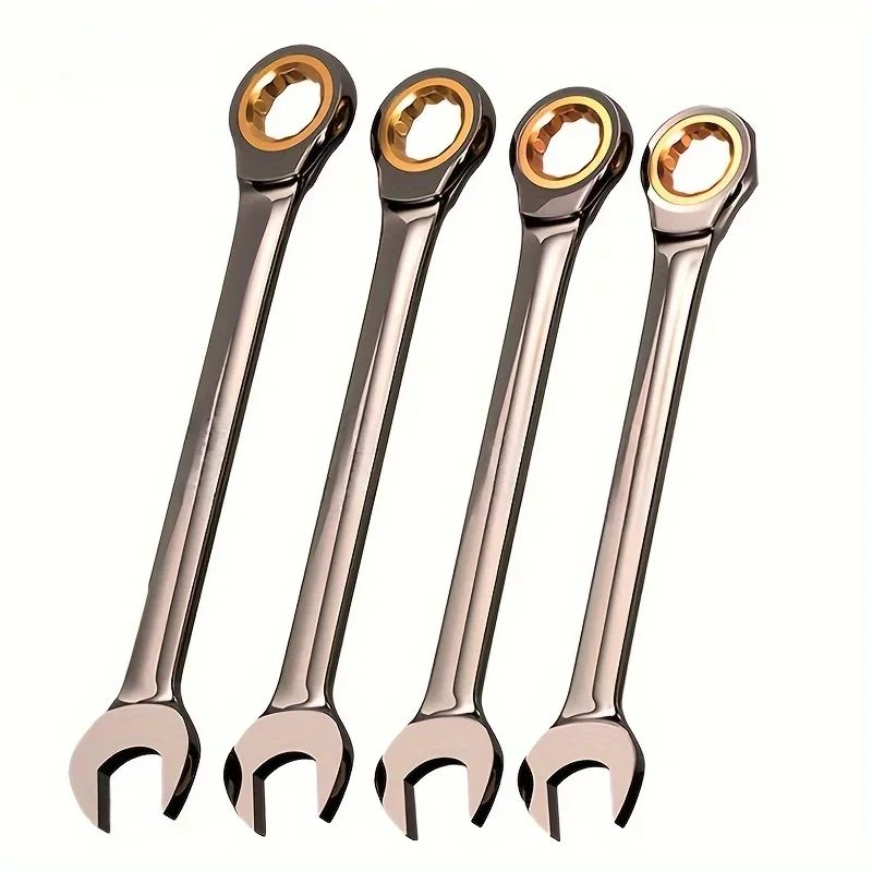 Ratchet wrench, double-ended universal type, open cross-slot wrench, four-layer precision electroplating, repair tool