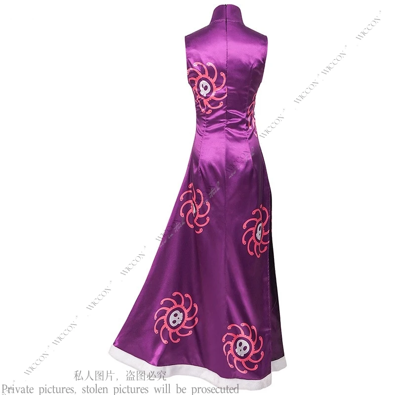 هانكوك بوا كوميك كون زي شعر مستعار هالوين زي حفلة امرأة الكبار مثير كوميك كون Oneesan تمويه فستان أرجواني مجموعة الأذن كليب