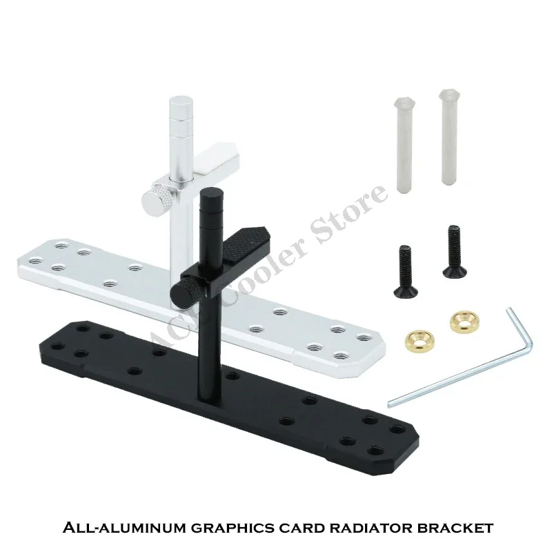 Computer Case Graphics Card Bracket for Side Glass Panel Chassis,Aluminum VGA GPU Support, 120 Fan Position Mounting