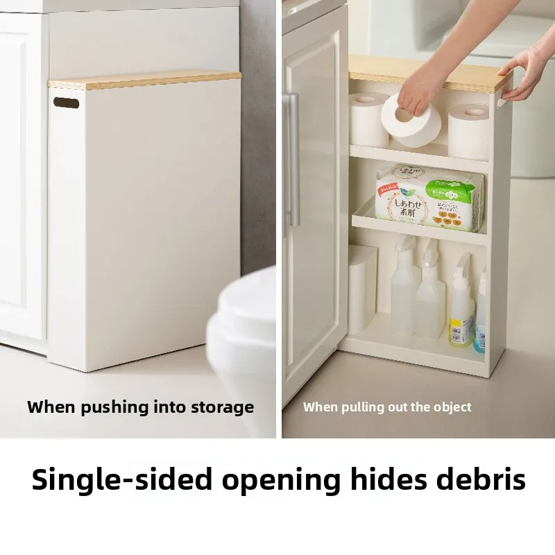 Iron Bathroom Gap Storage Shelf  Floor Standing Narrow Rack  Slim Toilet Cabinet  Japanese Style Bathroom Organizer Unit view 5