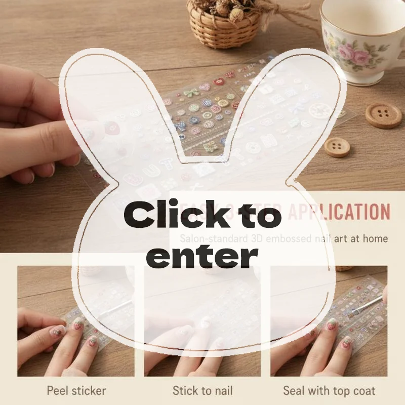Embossed Heart Star Nail Stickers 1 Sheet Cute Cartoon Bear Patterns Self-Adhesive Decals for Beginner DIY Manicure Practice