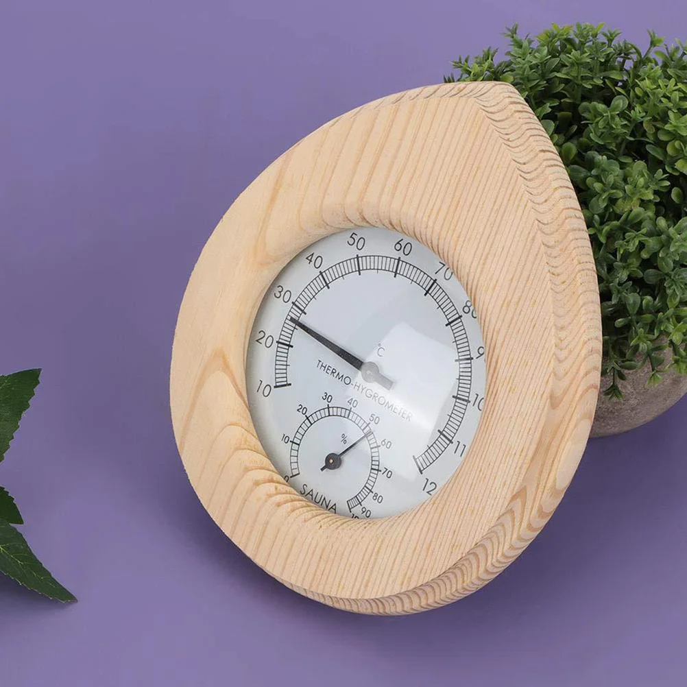 

1Pcs Wood Hygrometer Thermometer Explosion Proof Design Indoor Temperature Meter Clear Display Home Use Hygrothermograph