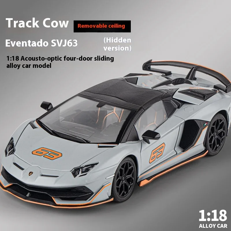 1:18 Lamborghini SVJ 63 Model Diecasts & Toy car Metal Model Sound and Light Car Toys Collectibles For Childrens Gifts G95