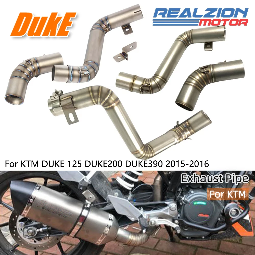 

REALZION Duke Mid Pipe Motorcycle Slip-On Pipe Exhaust Pipe Connect Pipe For KTM Duke 125 Duke 250 Duke 200 Duke 390 2012-2016