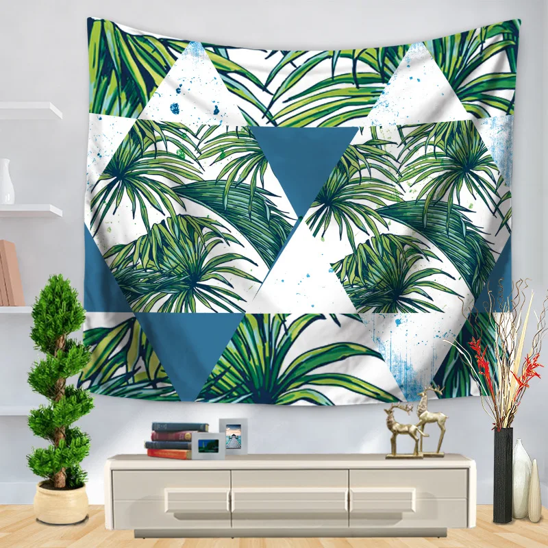 Tropical Plant Printed Tapestry Home Decoration Leaves Wall Hanging  Bedroom Living Room  Background Cloth