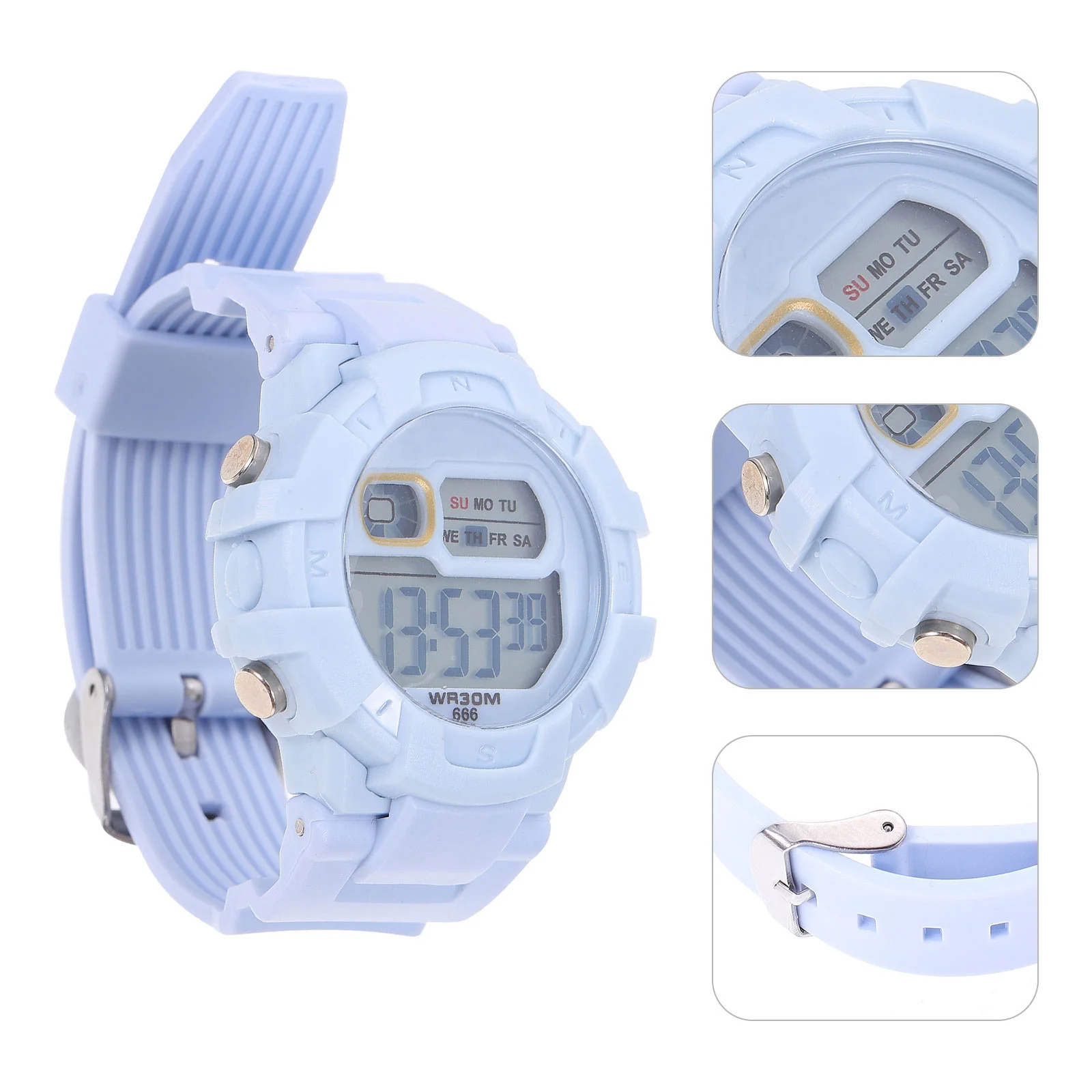 

Kids Digital Watch PVC Plastic Stainless Steel Waterproof Durable Children Electronic Wristwatch Alarm Stopwatch Timer Date