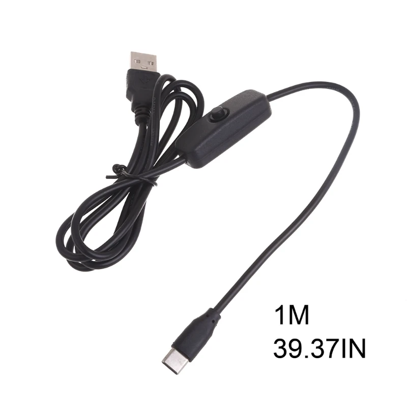 USB Cable withSwitch Type-C USB2.0 Adapter Cord 5V3A Type C to USB A Charger Cord forRaspberryPi 4B hubs