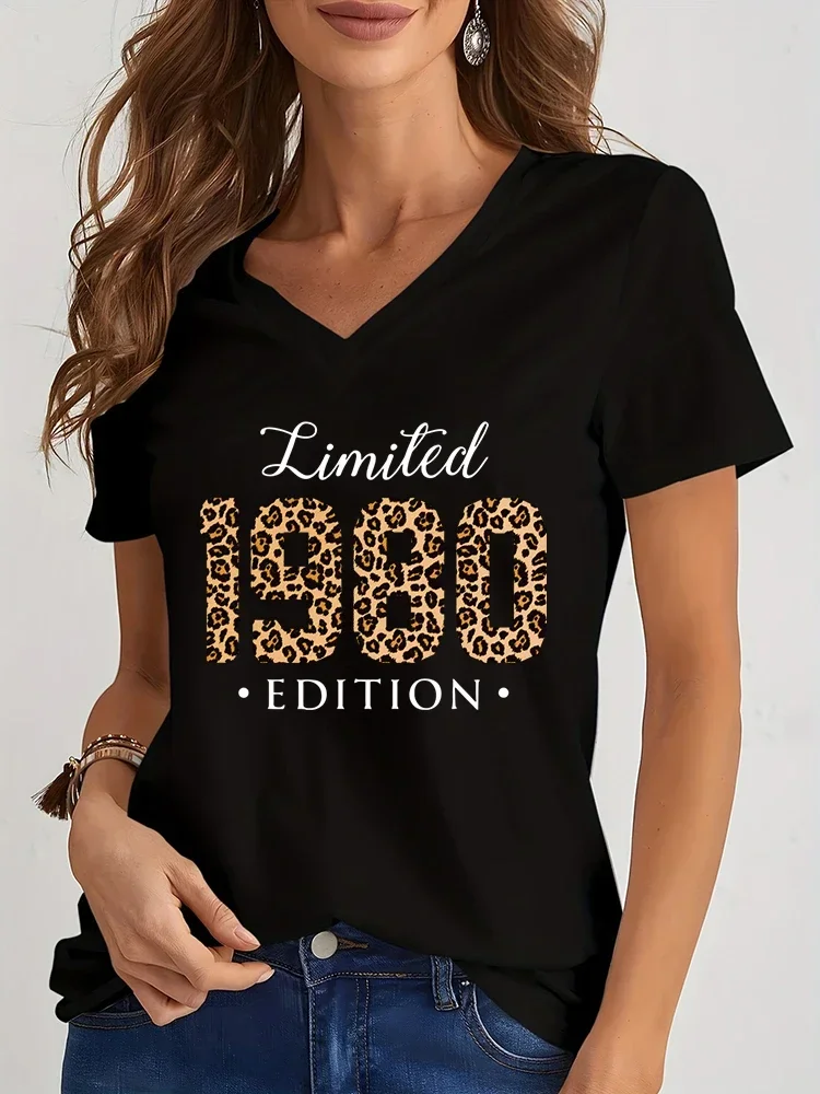 Limited 1984 Edition Print T Shirt Women T-Shirt V-neck Summer Shirt Women Y2k Tops Harajuku Vintage Years Tees Oversized TShirt
