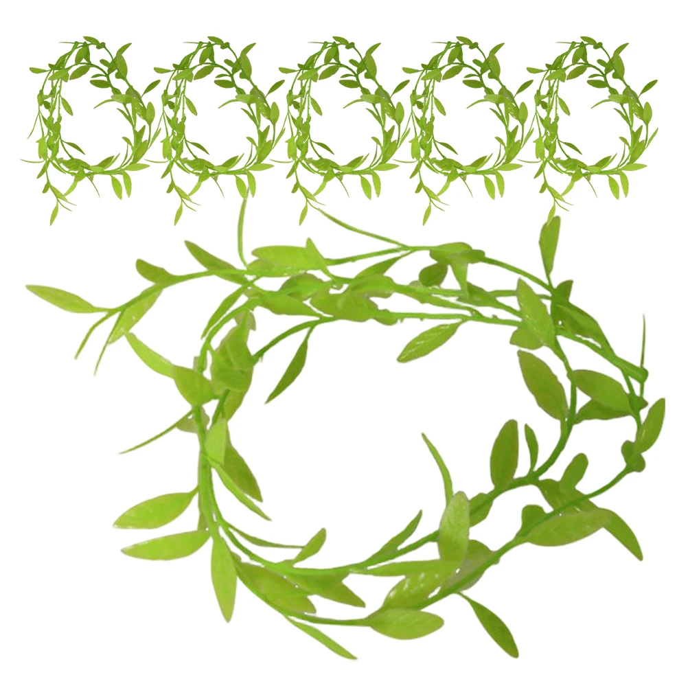 

6 Pcs Green Plants Mini Flower Vine Ornaments Plastic Simulation Miniature Scene