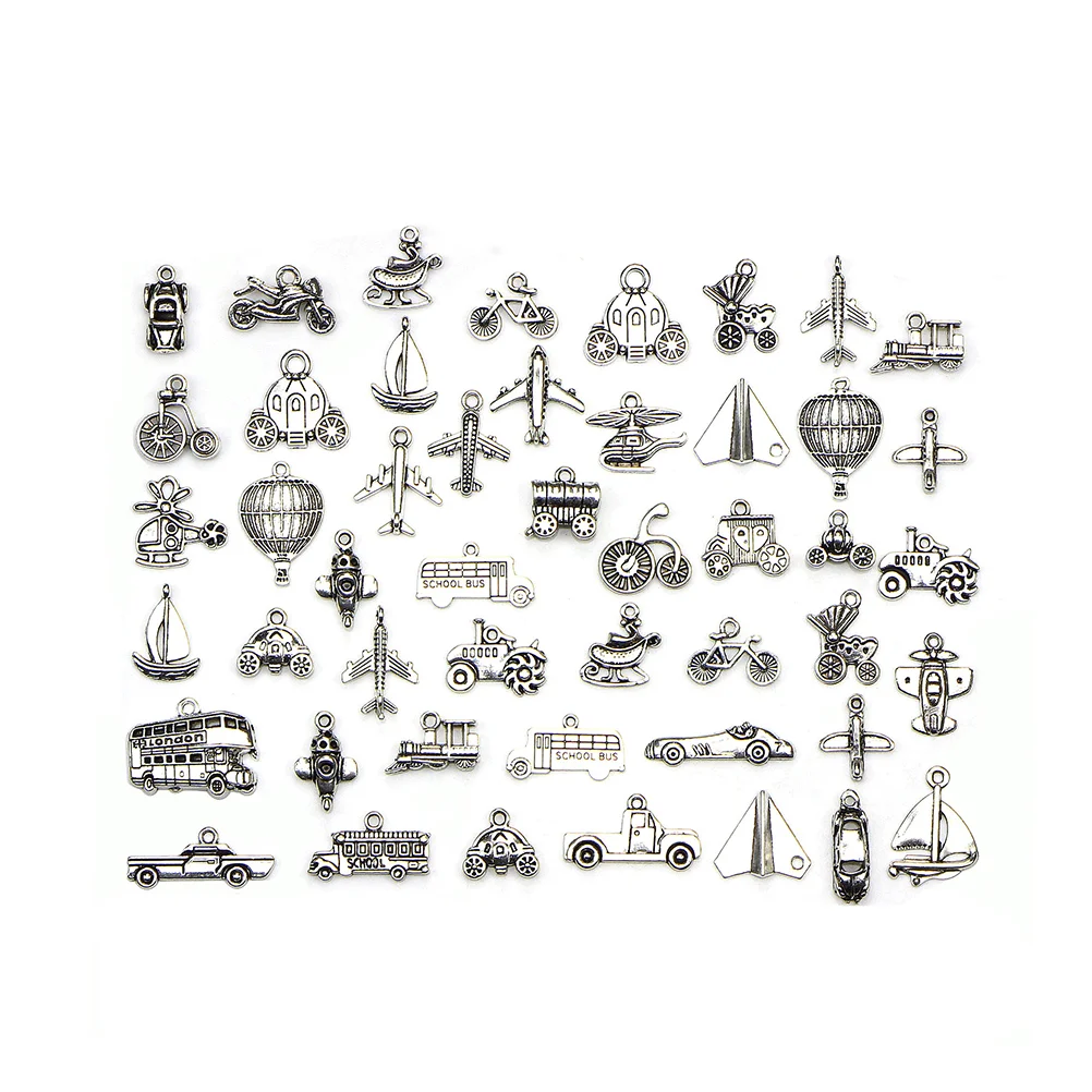 70 pcs Transportation Vehicle Design Bracelet Accessory Diy Set Accessory for Decoration Use Bracelet Pendant