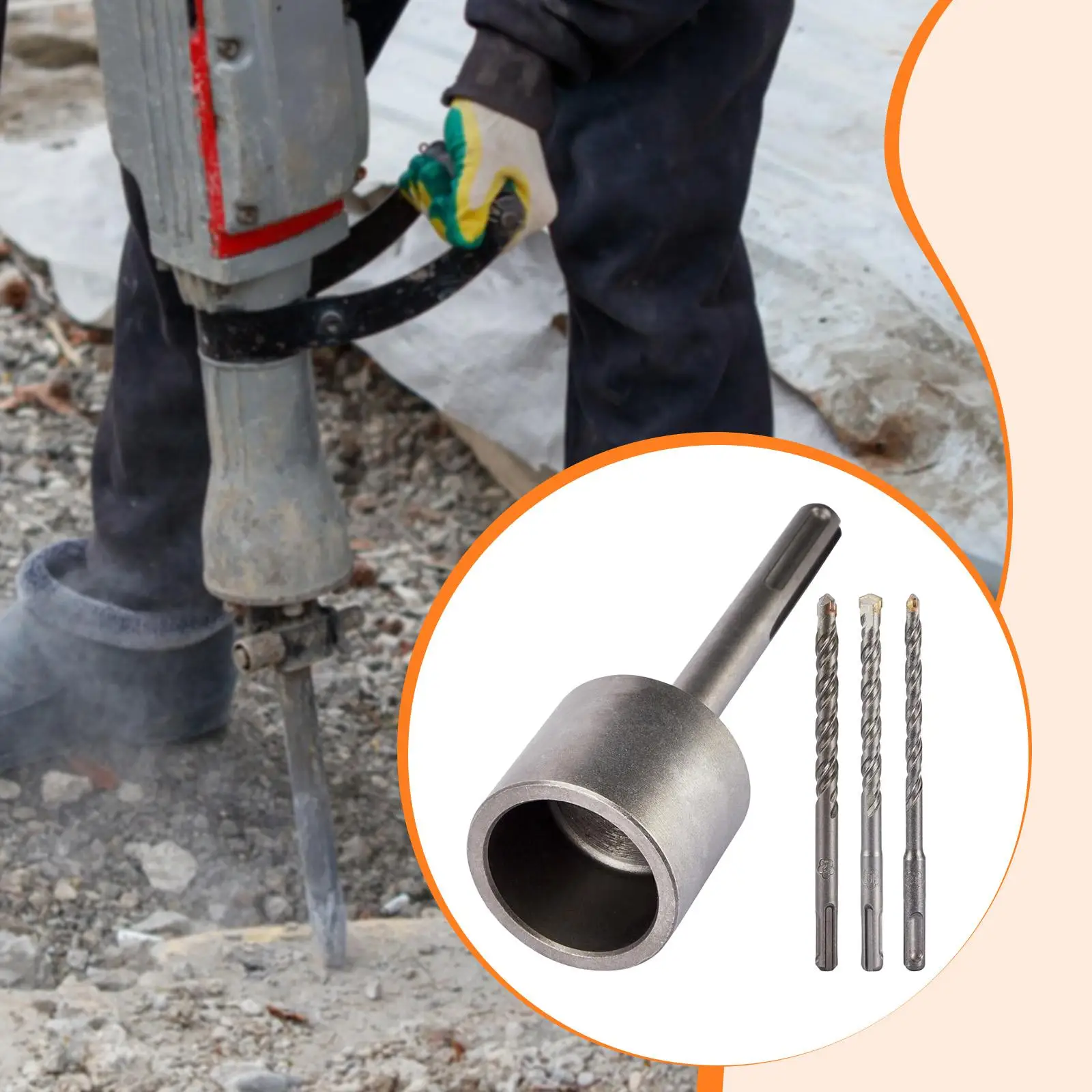 

SDS Max Shank T Стопорная отвертка Сверхмощная головка диаметром 2 дюйма, Драйвер столба для забора с битами для промышленности наземного патио