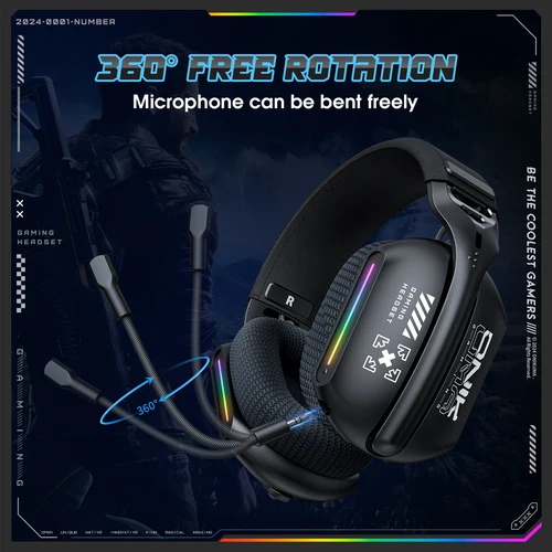 Imagen 2 del producto ONIKUMA GT808 2,4 GHz auriculares inalámbricos para juegos auriculares con cancelación de ruido para PS5 PS4 PC Mac auriculares para juegos con micrófono RGB