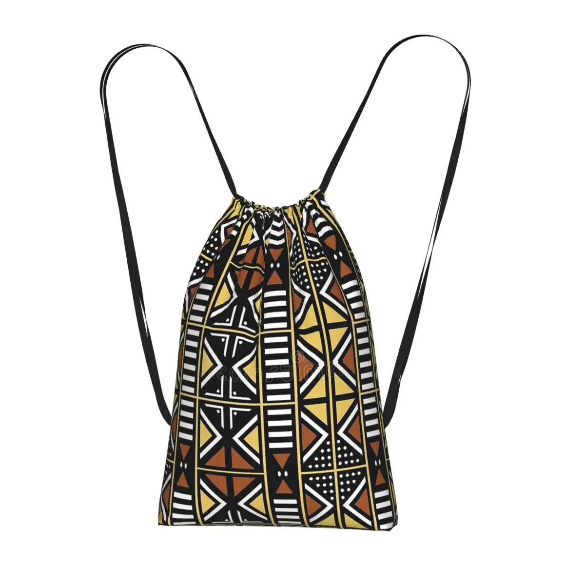 

Bogolan Mudcloth African Pattern Africa Ethnic Tribal Art Backpacks Fashion Drawstring Bags Sports Bag Book Bags