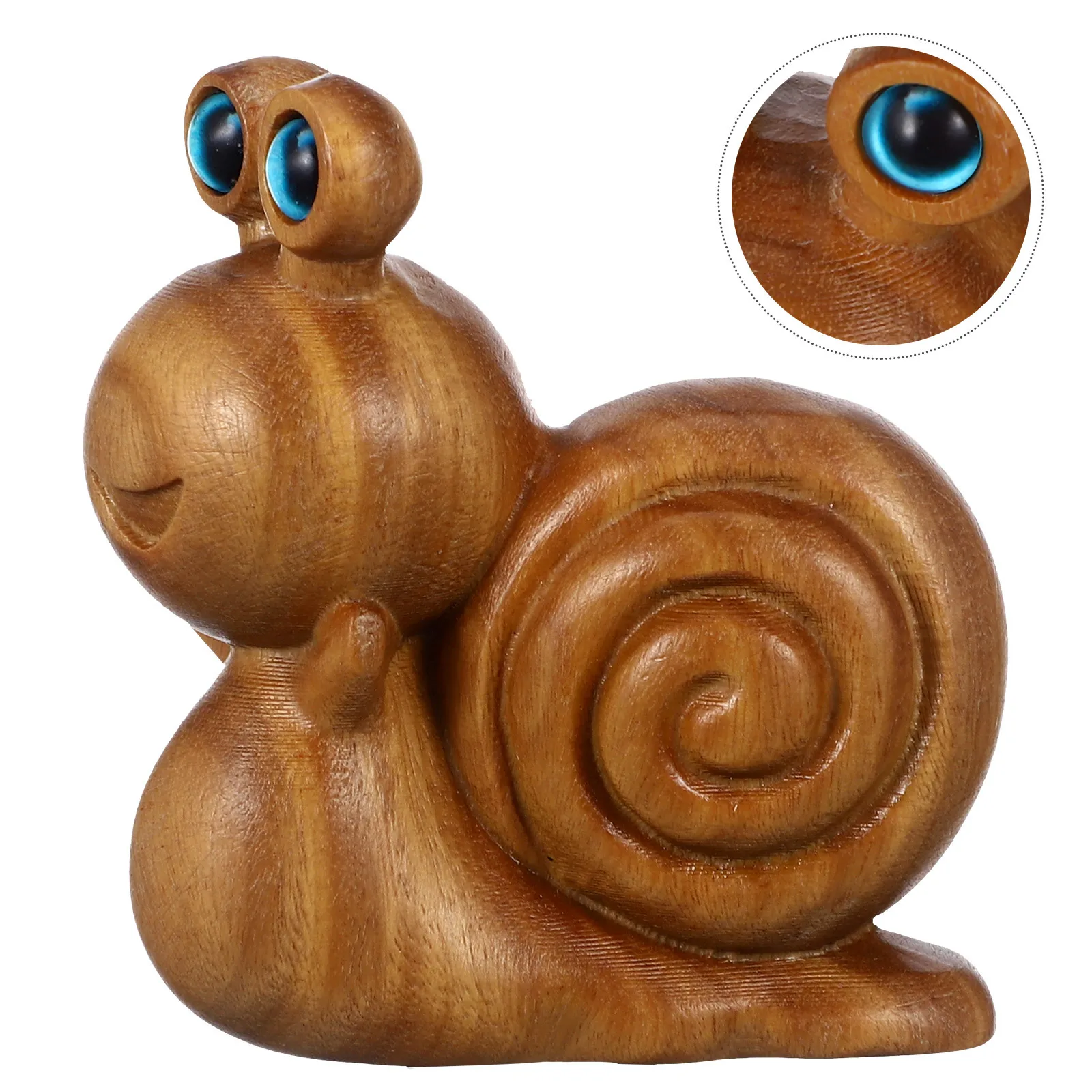 

Wood Carved Snail Tea Pet Ornament Creative Handmade Miniature Home Office Decor Exquisite Small Animal Craft Desktop Accessory