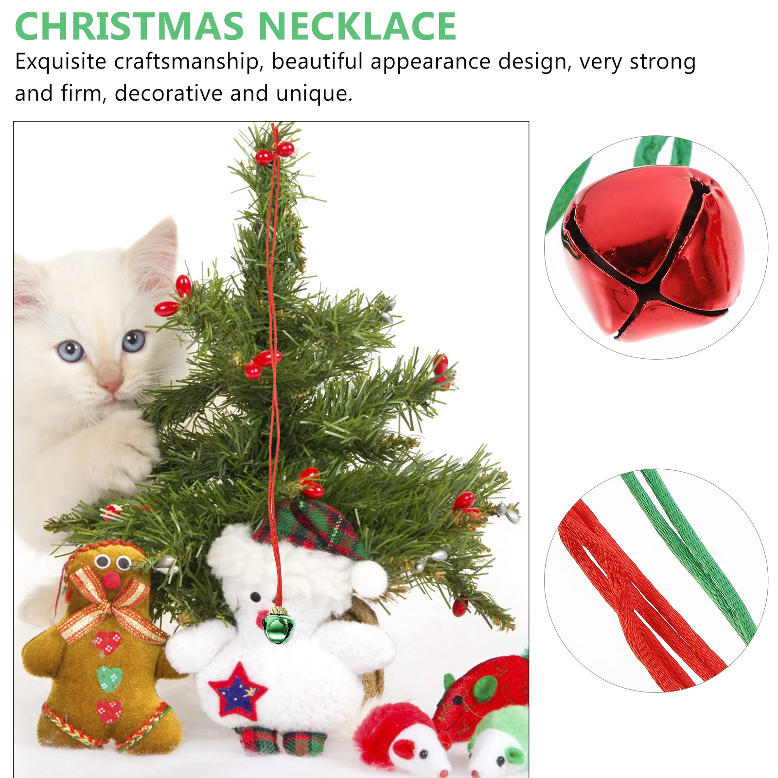 

12Pcs Christmas Bell Necklace Xmas Pendant Necklace Adjustable Holiday Party Kids Adult Decoration Christmas Bell Pendant