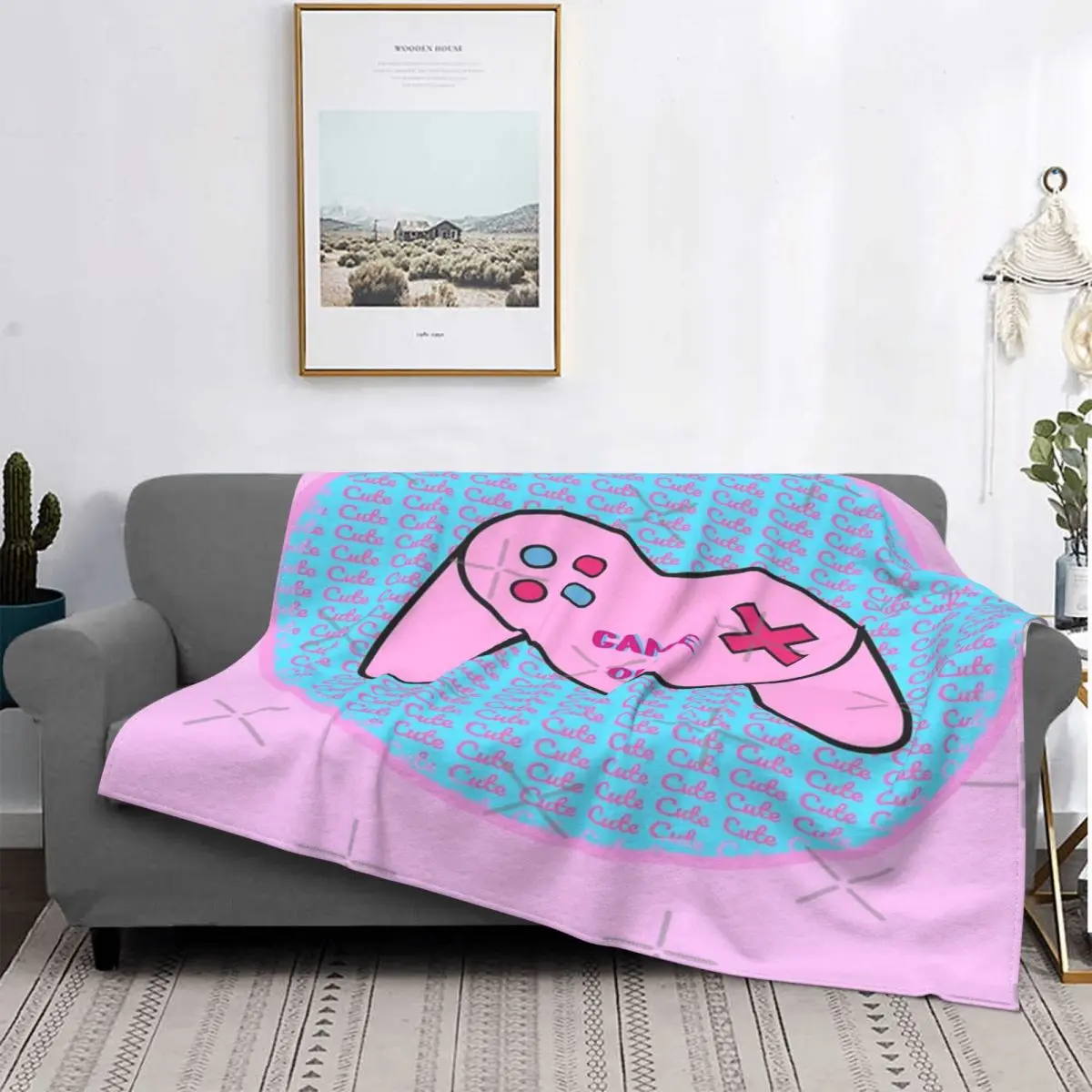 

Manta de Gamepad Bg para cama, colcha a cuadros, manta con capucha de 90, toalla de playa de lujo