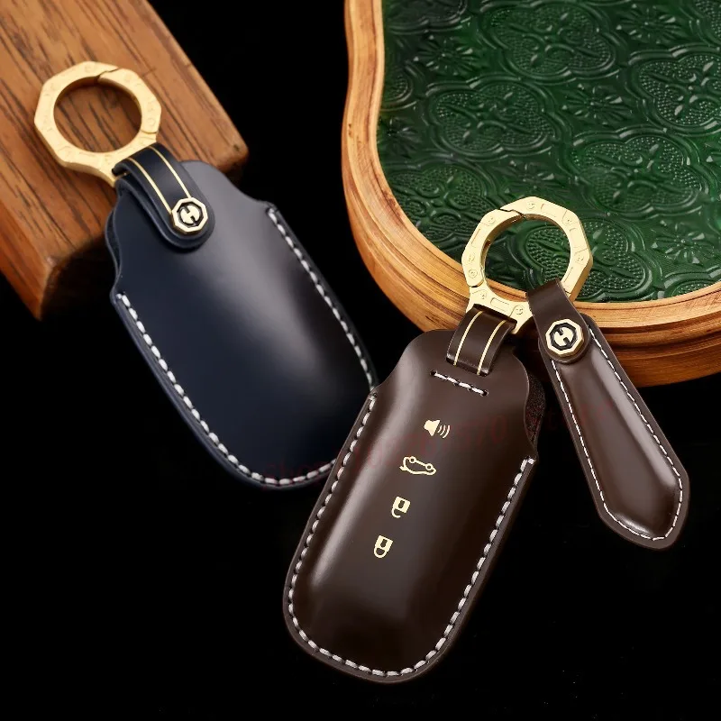 

High-End Personality Genuine Leather Key Case Cover Protective Shell Bag For Nissan Sylphy 14th Qashqai 2023 Teana X-Trail 2022