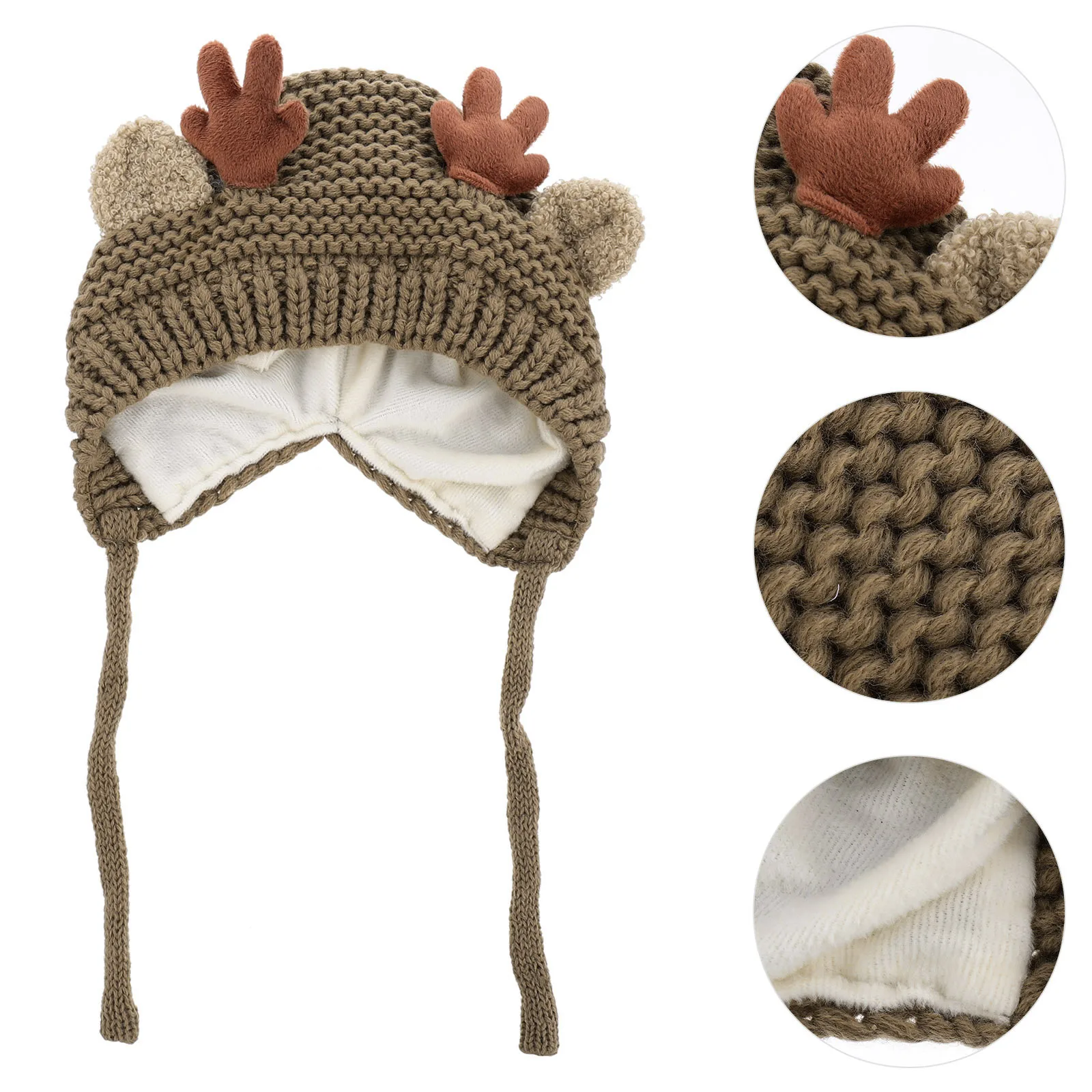 

Christmas Antler Hat Knitted Warm Kids Baby Gifts Wool Child Winter Hats Holiday Children Accessories Soft Cozy