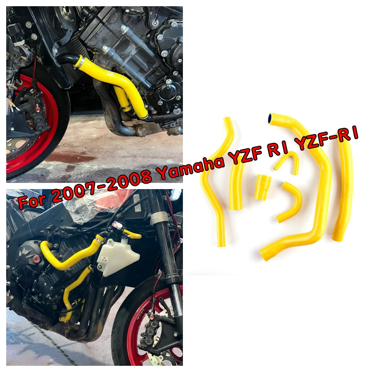 

For 2007-2008 Yamaha YZF R1 YZF-R1 Radiator Coolant Piping Silicone Hoses Kit