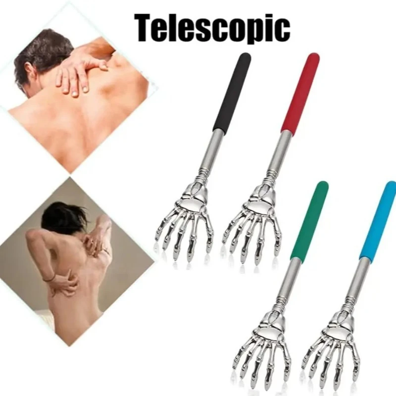 Arranhador traseiro de aço inoxidável, massageador telescópico, coceira extensível, velho, produtos de saúde feliz, artesanato