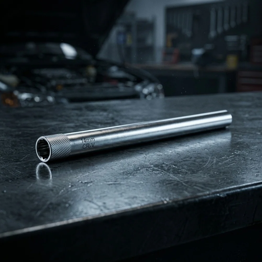 250mm Deep Spark Pin Socket 14mm 16mm 3/8 Drive Thin Wall CR-V Material Socket for Engine Ignition Installation