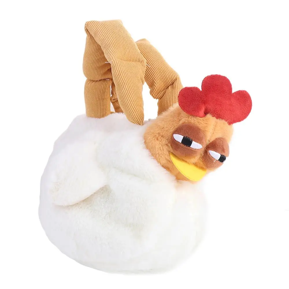 Borsa per pollo in peluche di grande capacità Borsa in peluche a forma di gallina divertente alla moda Borse per pollo bianche morbide e carine Borse Regali per ragazze