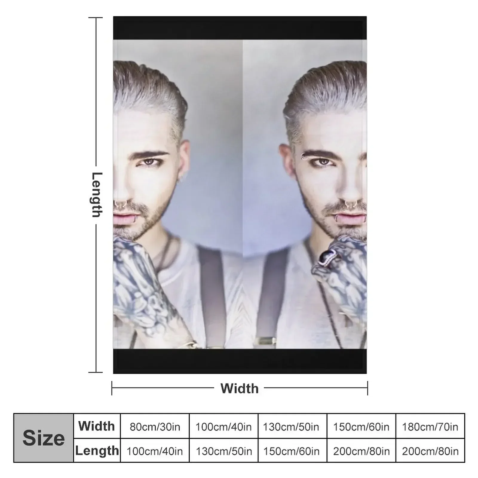 New BILL KAULITZ BILLY KAULITZ TOKIO HOTEL GERMANY POP PUNK EMO LEIPZIG DREAM MACHINE Throw Blanket