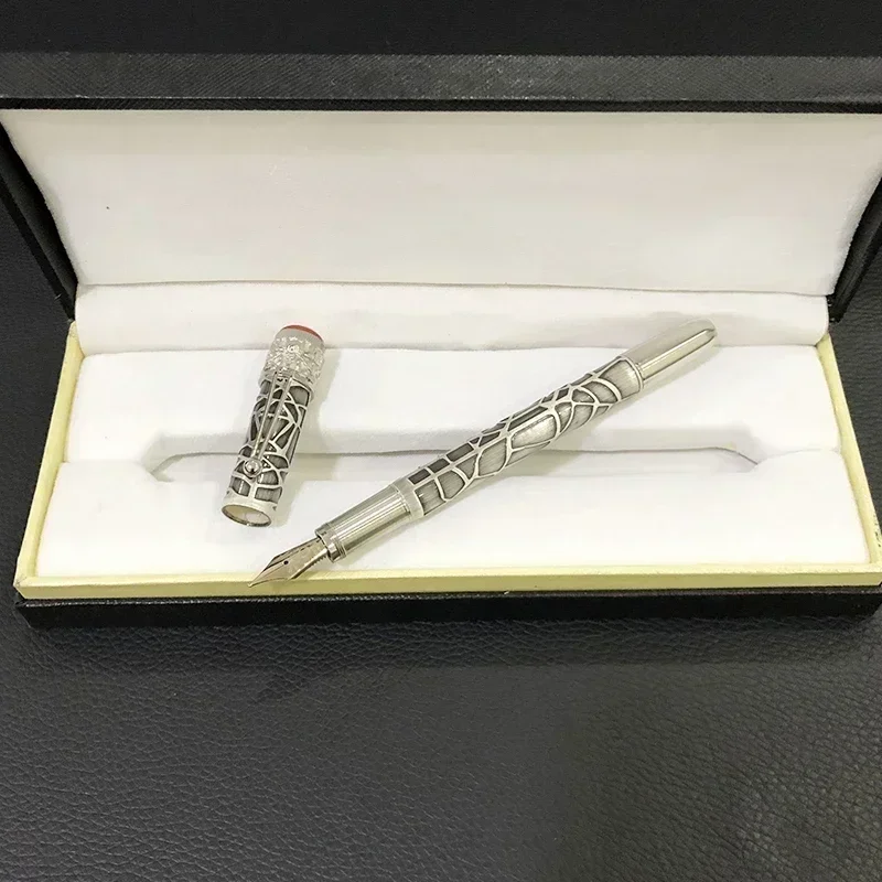 Lujo Spider Web Mb patrón barril Mb negro rojo bolígrafos pluma estilográfica para escribir regalo Shoocl pluma