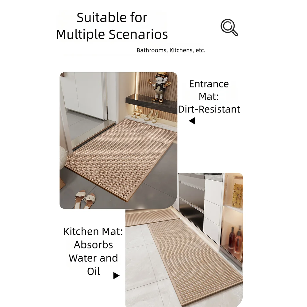 1pcs Of 17x28inch Kitchen Floor Mat Anti Slip And Waterproof Hallway Entrance Doormat Mat Rug Absorbent